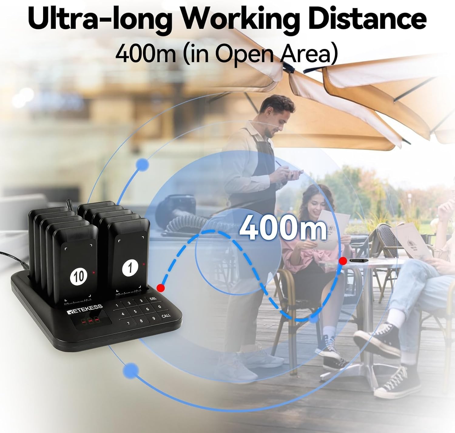 Retekess TD157 Restaurant Pager System 10 Pagers 984ft Range Wireless Buzzers