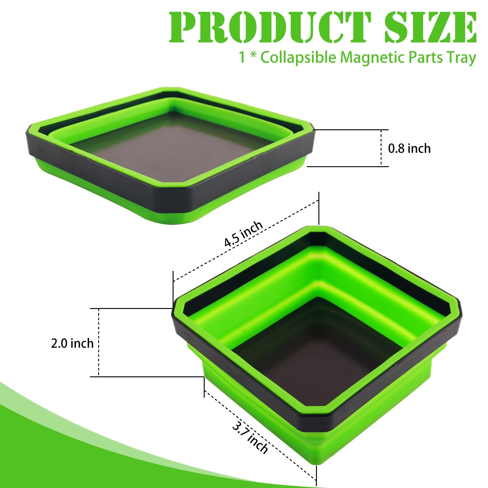 Magnetic Tray for Screws,Collapsible Parts with Green