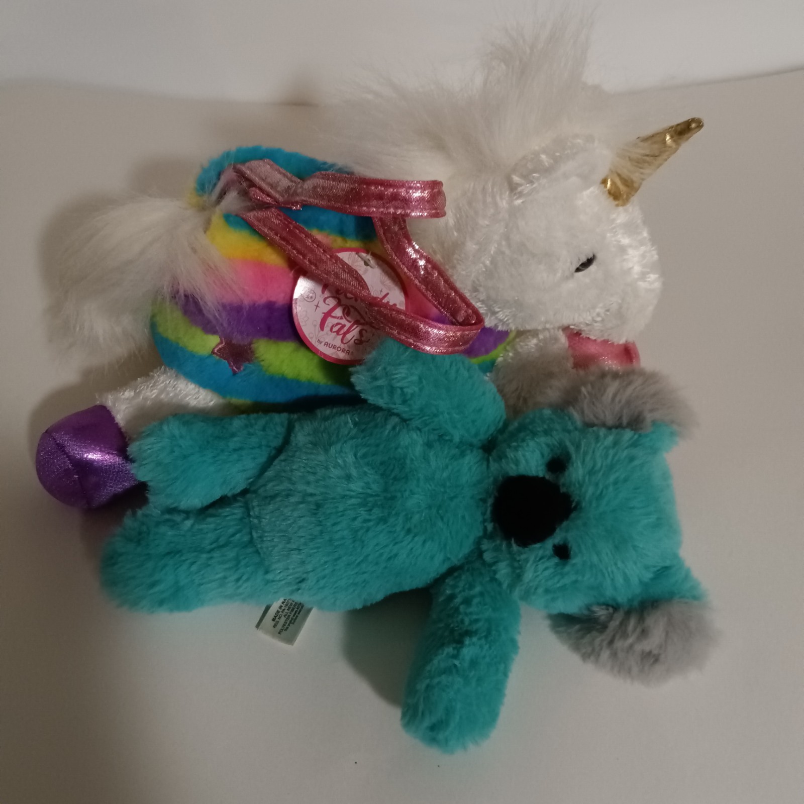 World's Softest Plush Bear And Aurora Unicorn Mixed Lot Of 2 Plush Toys