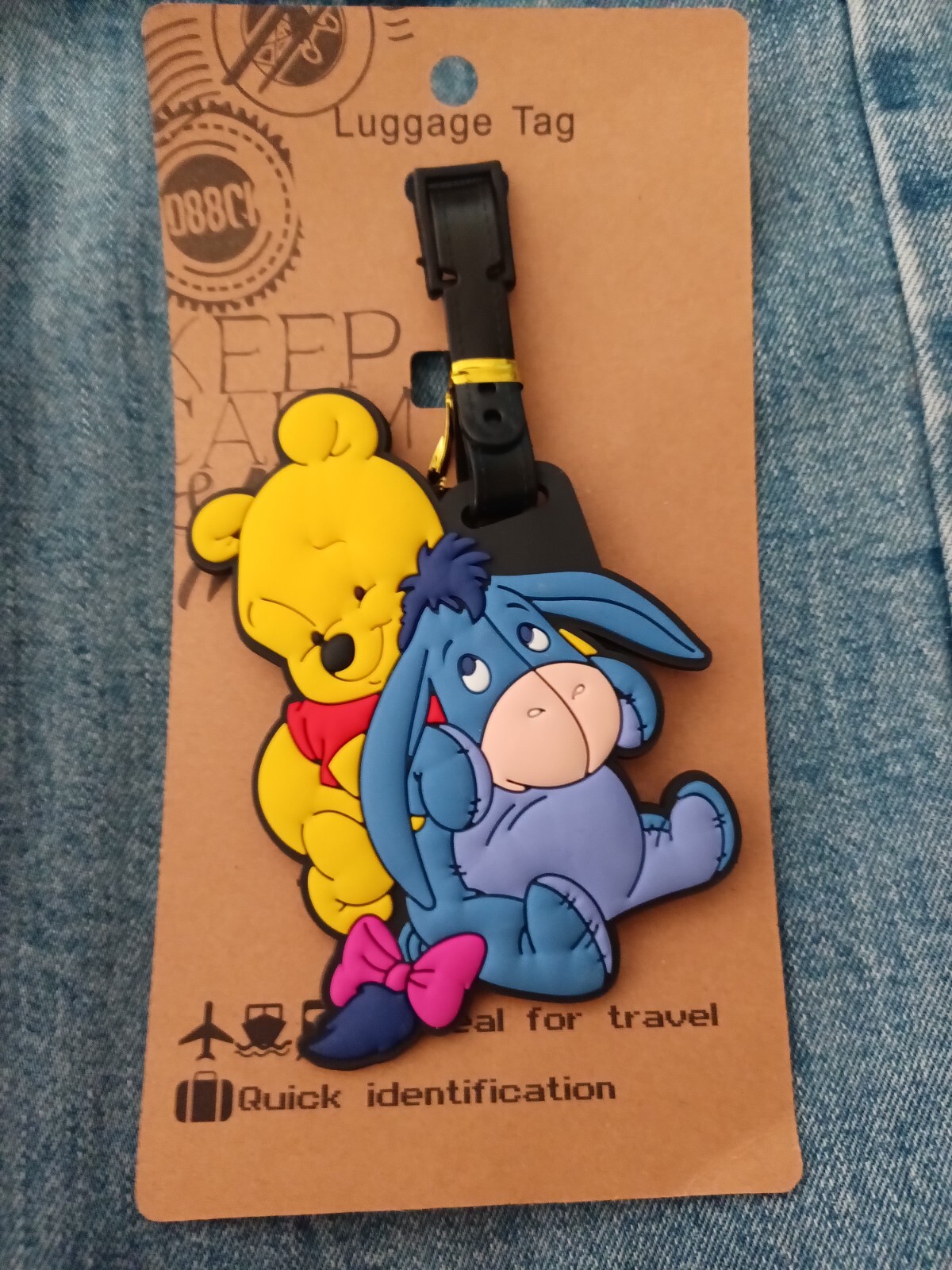 WINNIE THE POOH AND EEYORE LUGGAGE TAG / BACKPACK HANGER - NEXT DAY SHIPPING