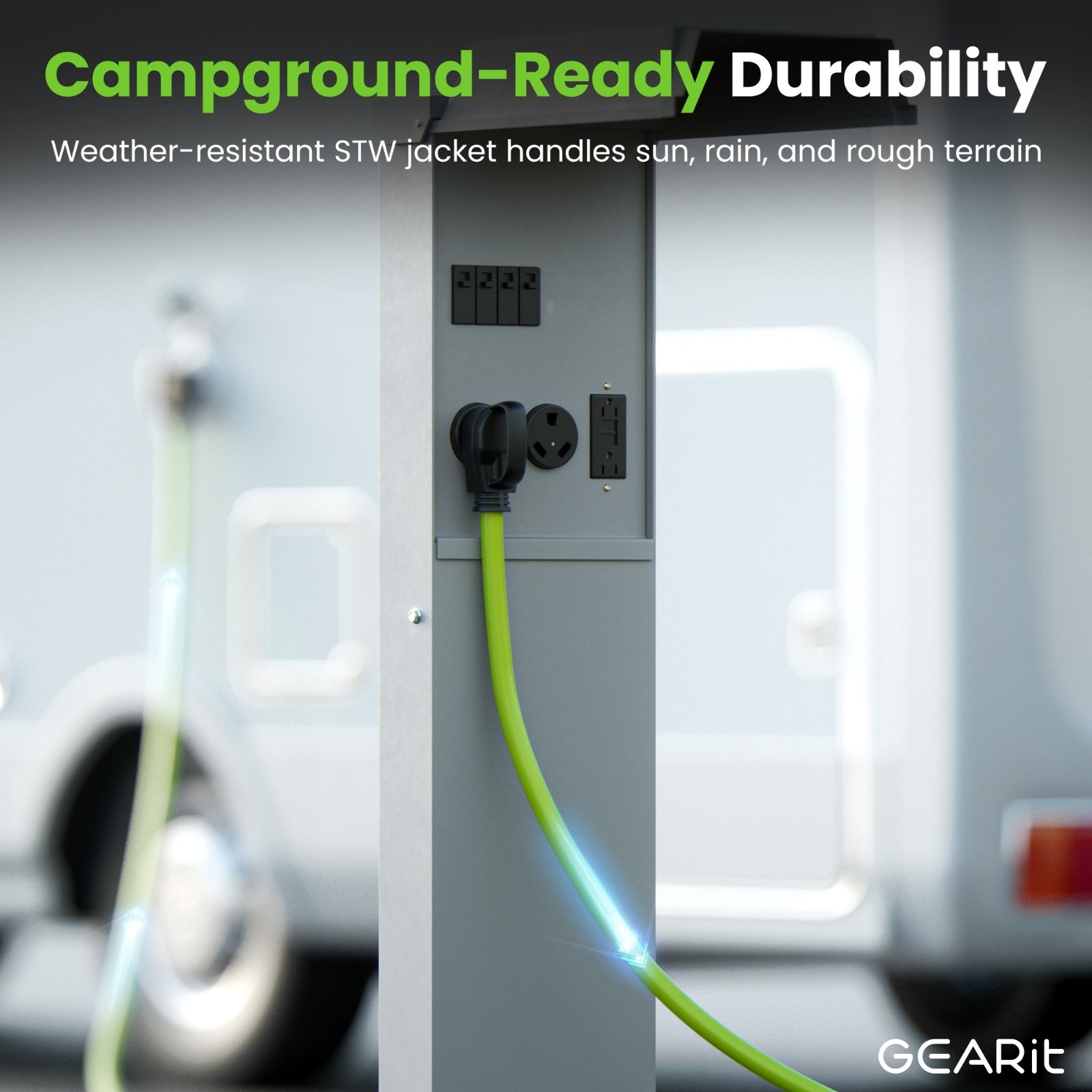 50 Amp 15 Foot RV/EV Extension Cord NEMA 14-50P/R Heavy Duty Extension Opened Bx