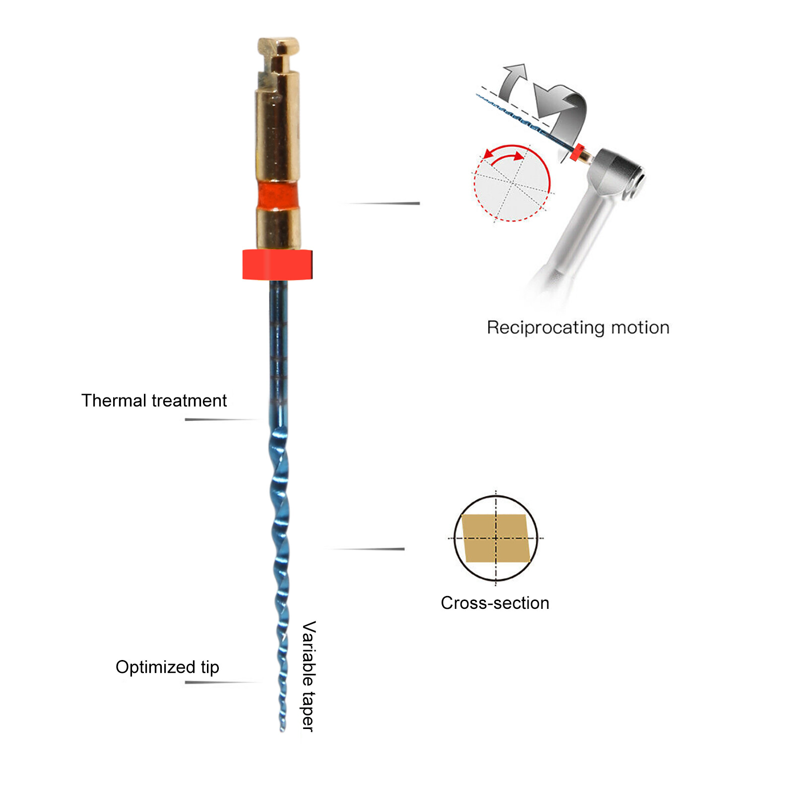 6pcs Dental NiTi Files Rotary Engine File 25mm for Endo Motor Root Treatment FDA