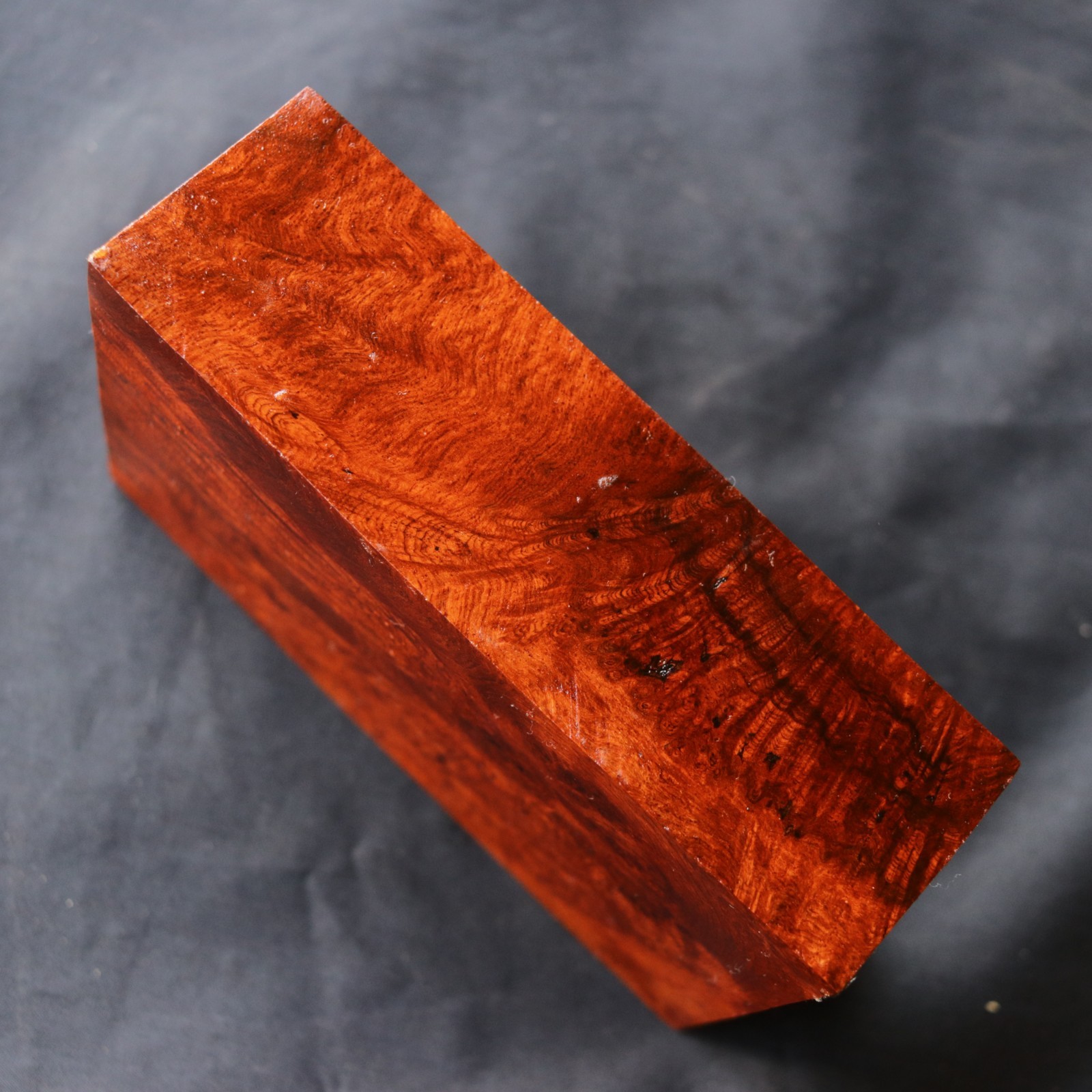 Amboyna Burl Exotic Wood Blank 90 × 148 × 40mm Knife Handle Turning Craft #676