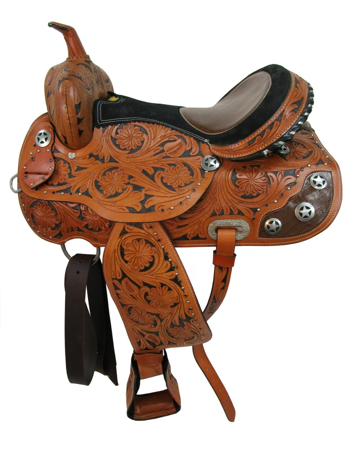 USED WESTERN BARREL SADDLE GATOR SHOW PLEASURE TRAIL HORSE TACK SET 15 16 17