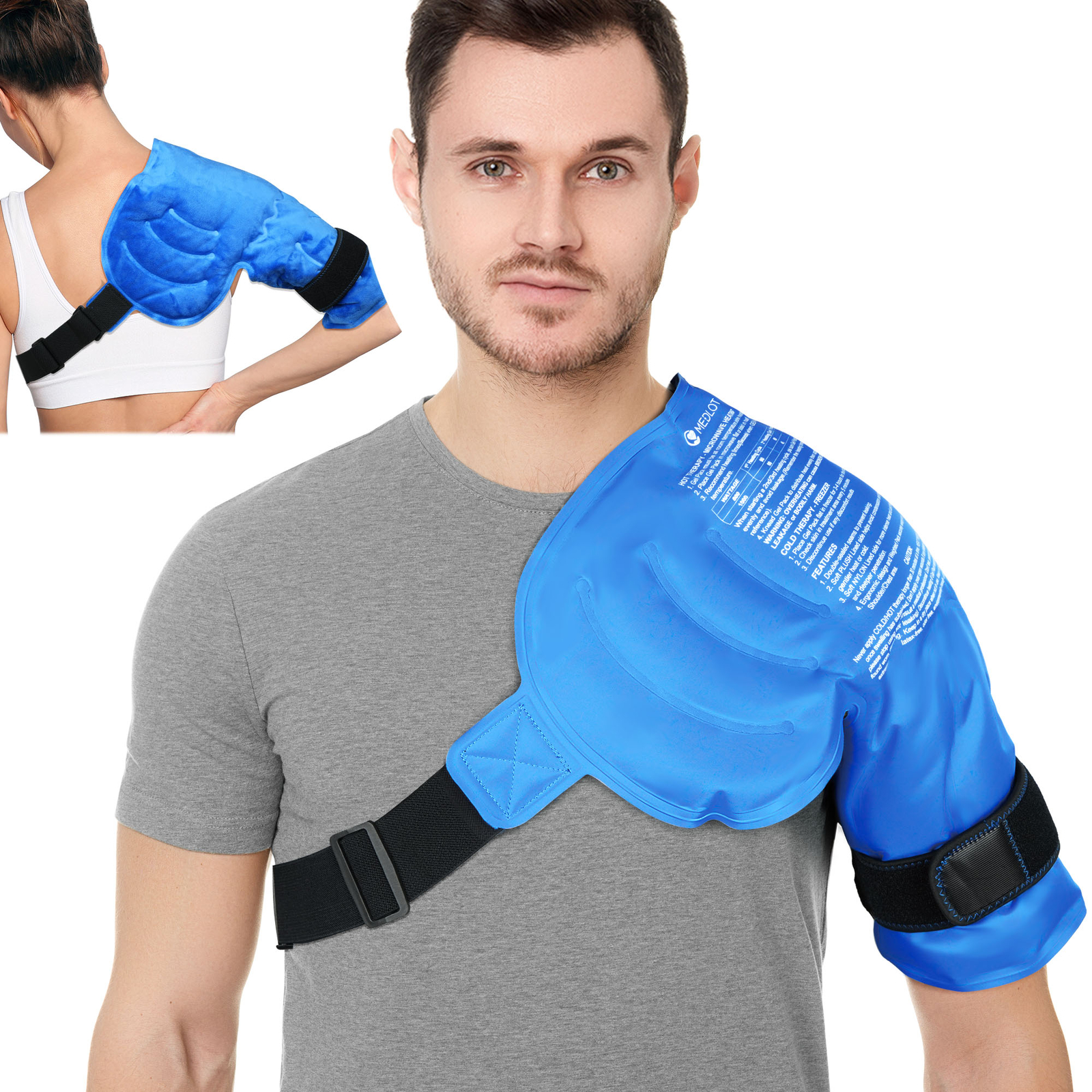 Shoulder Ice Pack Wrap Rotator Cuff Hot Cold Therapy Support Brace Pain Relief