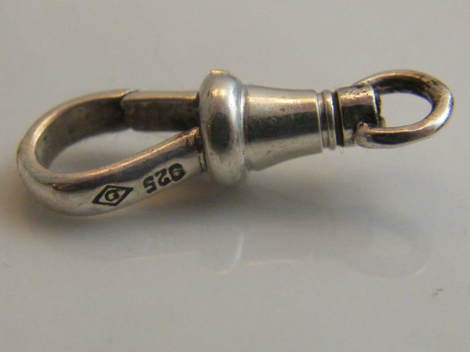 SILVER DOG CLIP FINDING 24MM LONG VINTAGE STYLE SWIVEL TOP