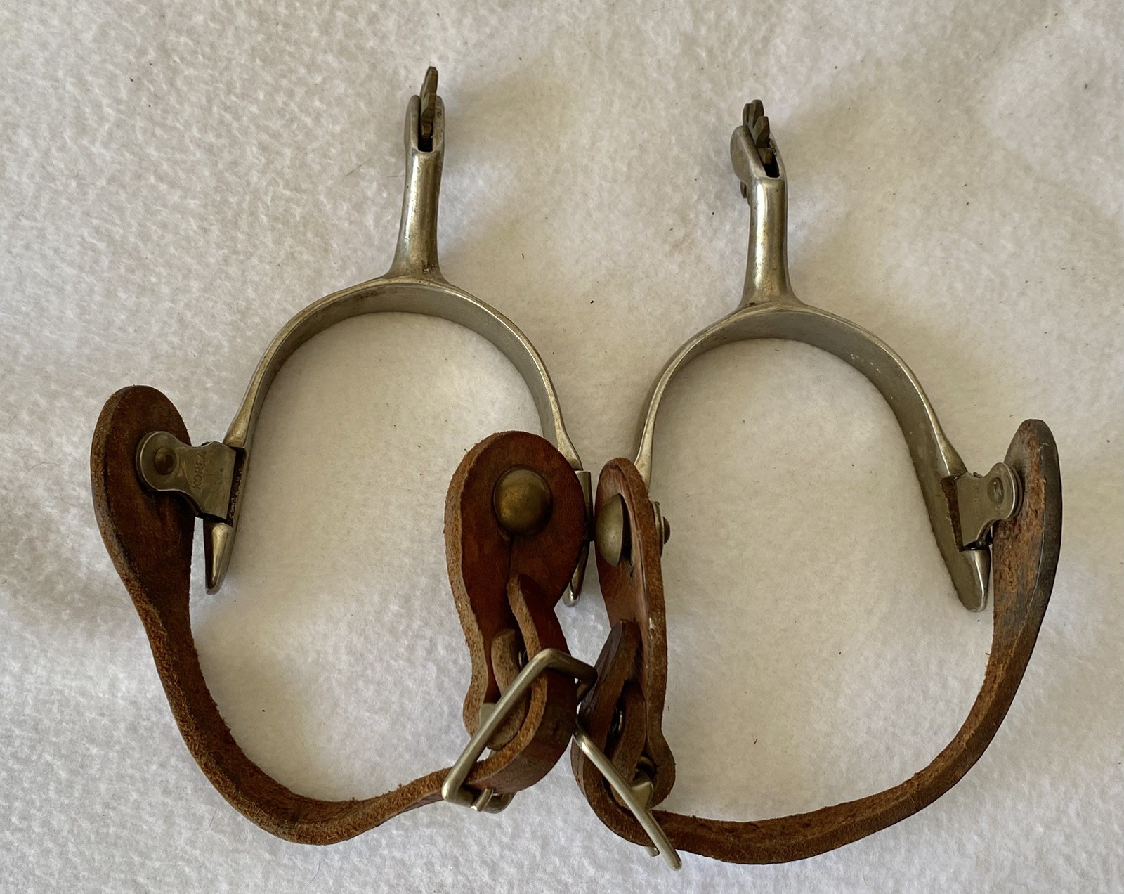 Nice HEAVYDUTY Steel 3/4" BAND Western Horse SPURS & STRAPS~Ranch~Trail~Training