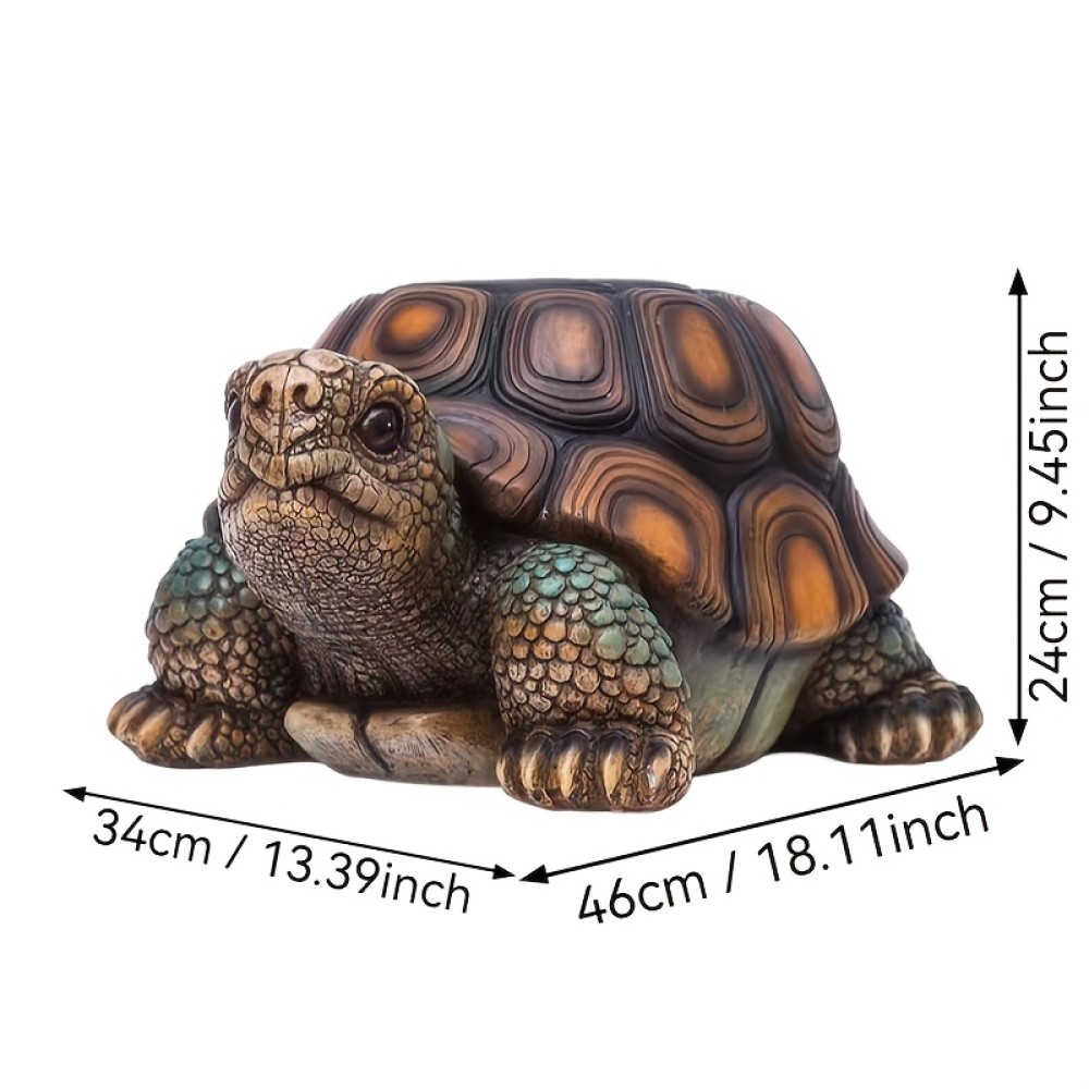 18in Garden Turtle Stool Simulated Animal Sculpture Art Decor Resin Garden Stool