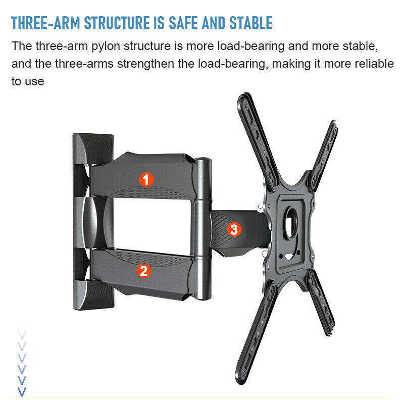 Full Motion TV Wall Mount Bracket Swivel Tilt 14 18 26 32 40 42 55 Inch LED LCD
