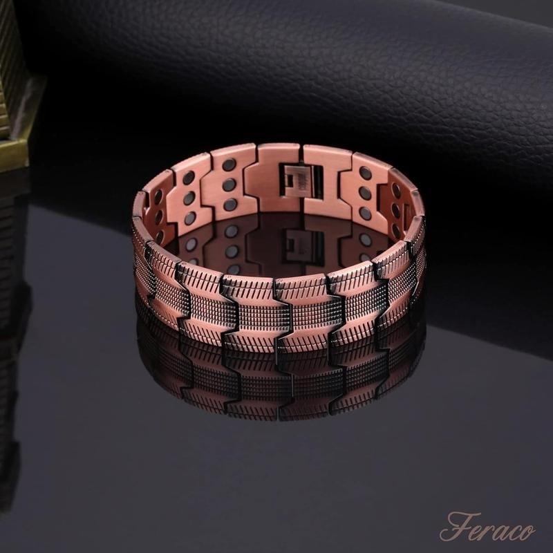 GMOX Men's Copper Magnetic Bracelet Adjustable Length New