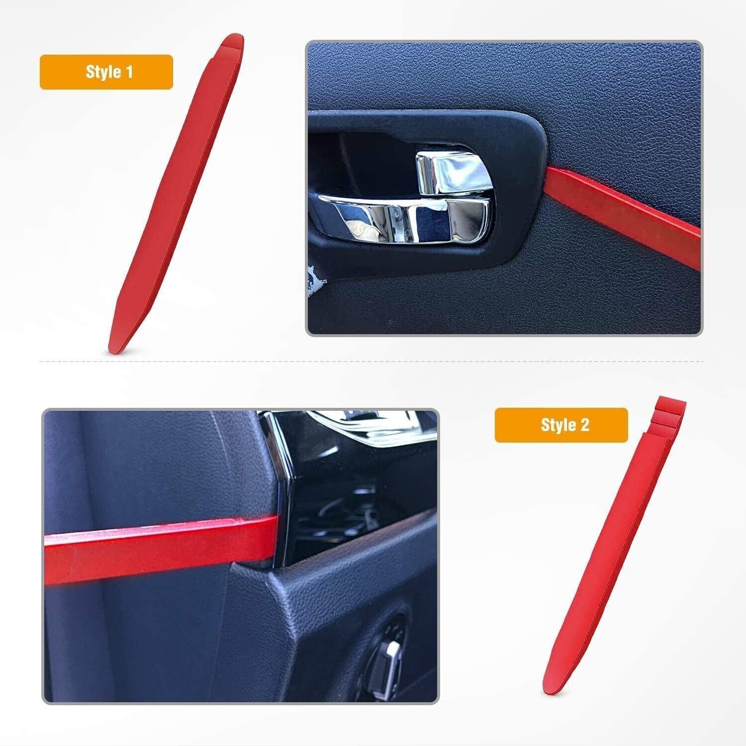 Plastic Trim REMOVAL Pry Tool fits Car Radio Panel Door Dash Clip Fastener RED