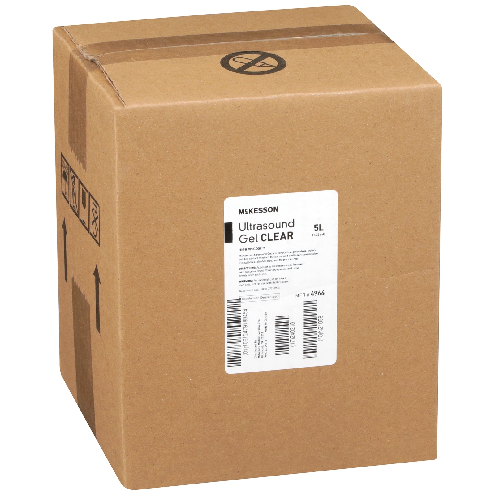 McKesson Clear Ultrasound Gel Transmission Ultrasonic Water Soluble 4 Containers