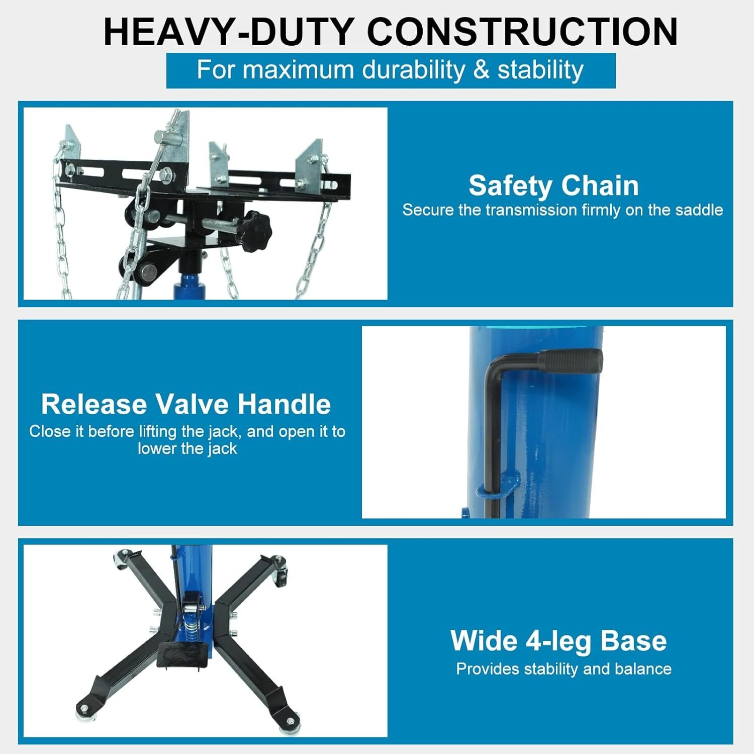 2 Stage Transmission Jack,2 Stage Hydraulic 1660lbs, 360° Swivel Wheel