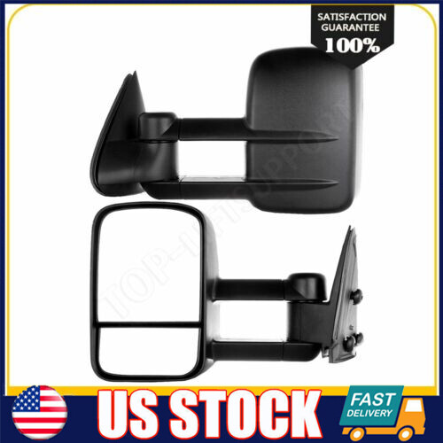 For 99-07 Chevy Silverado 1500/2500/HD/3500 Manual Extend Tow Side Mirrors Pair