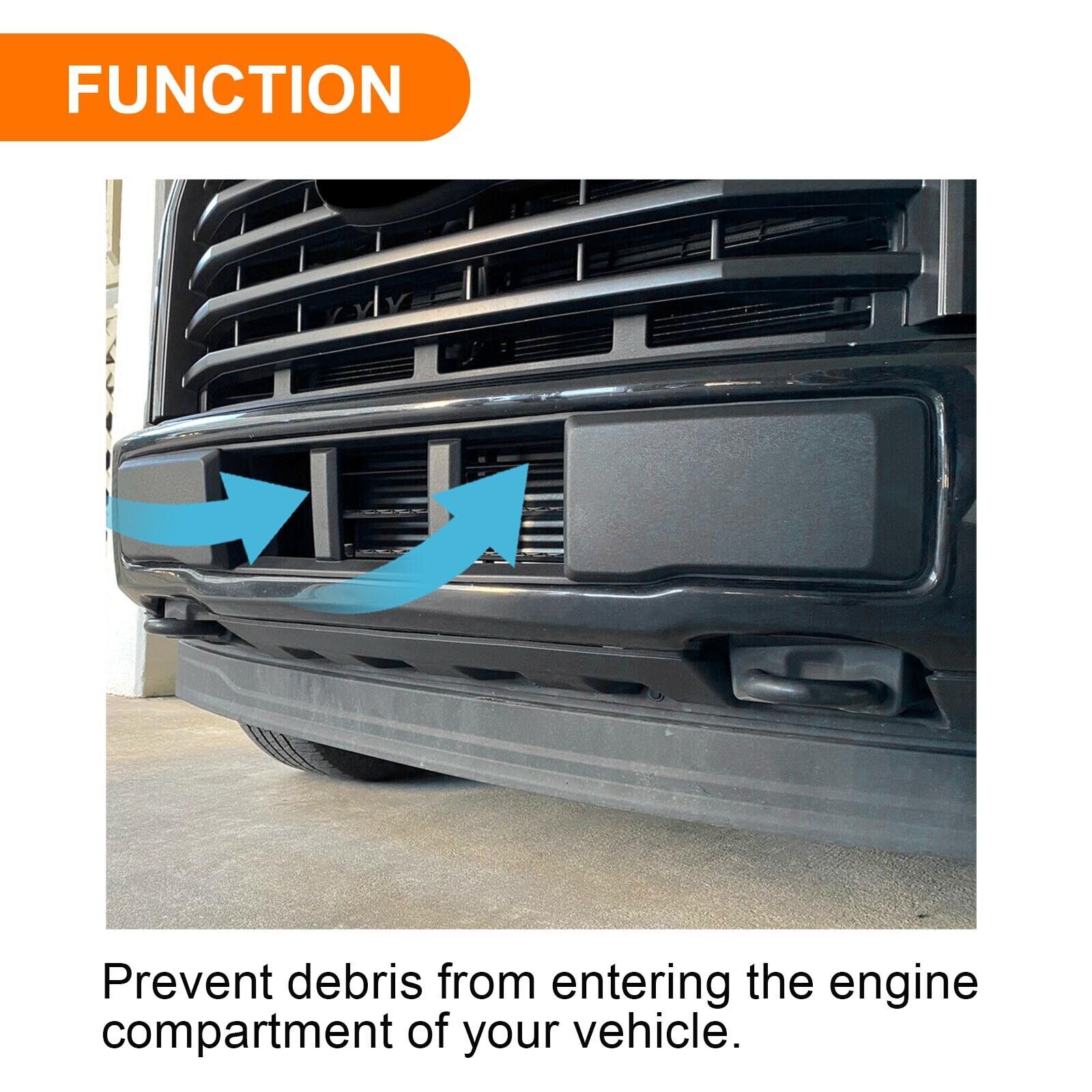 For Ford F-150 F150 2015 2016 2017 Textured Front Bumper Lower Grille Trim Panel