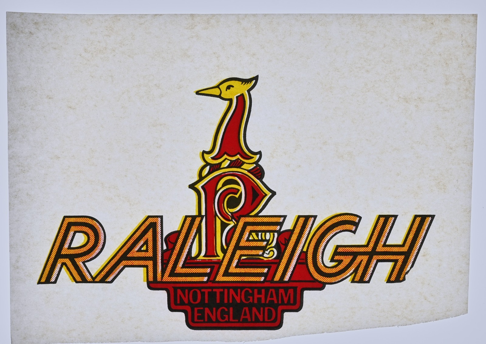 Original VINTAGE 1970s Heat Transfer | Raleigh Bicycles Nottingham England