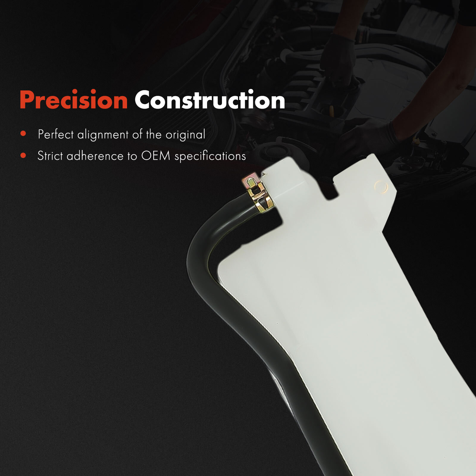 Front Engine Coolant Reservoir with Cap & Hose for Nissan Juke 2011-2017 L4 1.6L