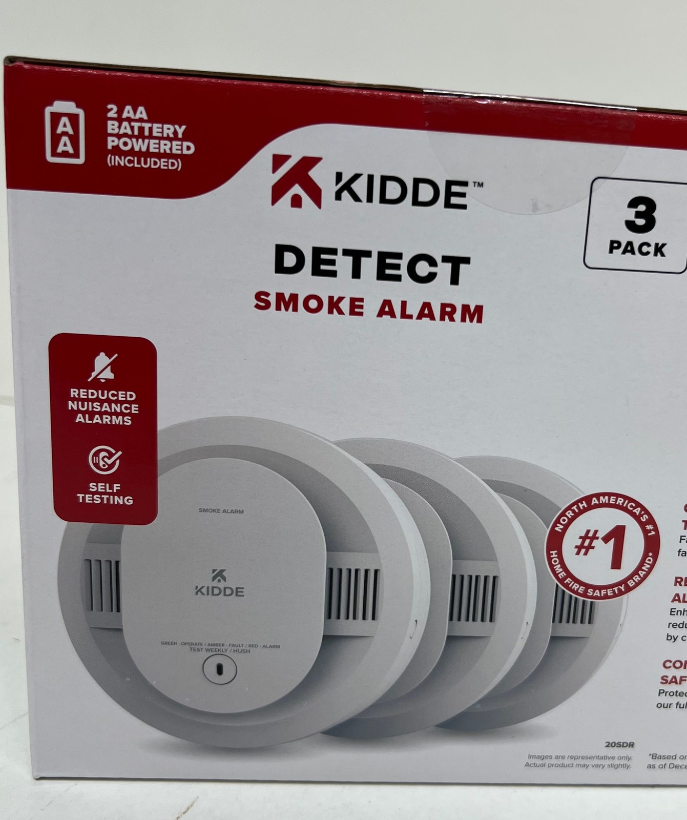 Kidde Battery Powered Smoke Detector With Photo Electric Sensor (3 PACK)