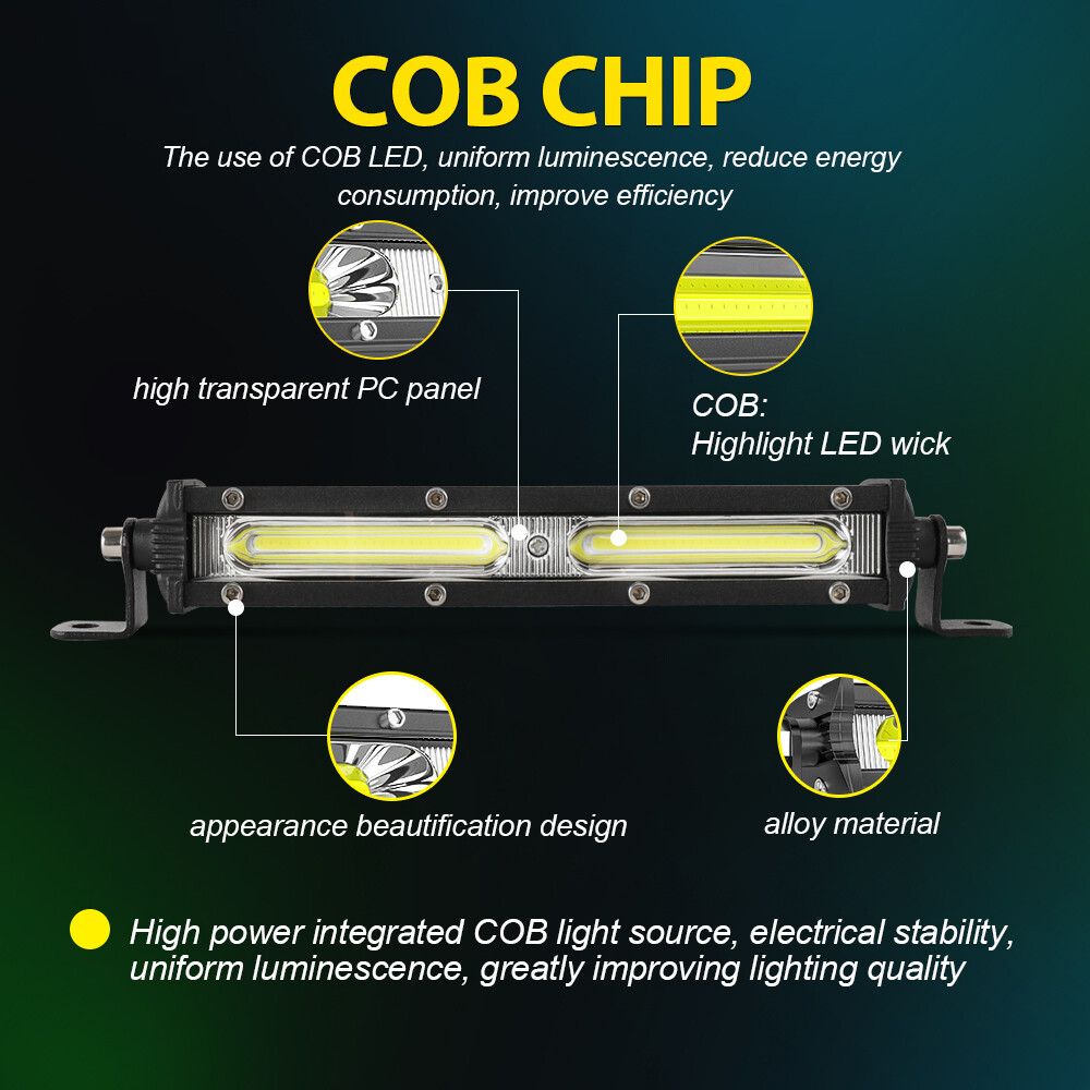 7 14 20 26 32 50" Slim LED Light Bar Spot Flood Combo Driving Truck SUV Offroad