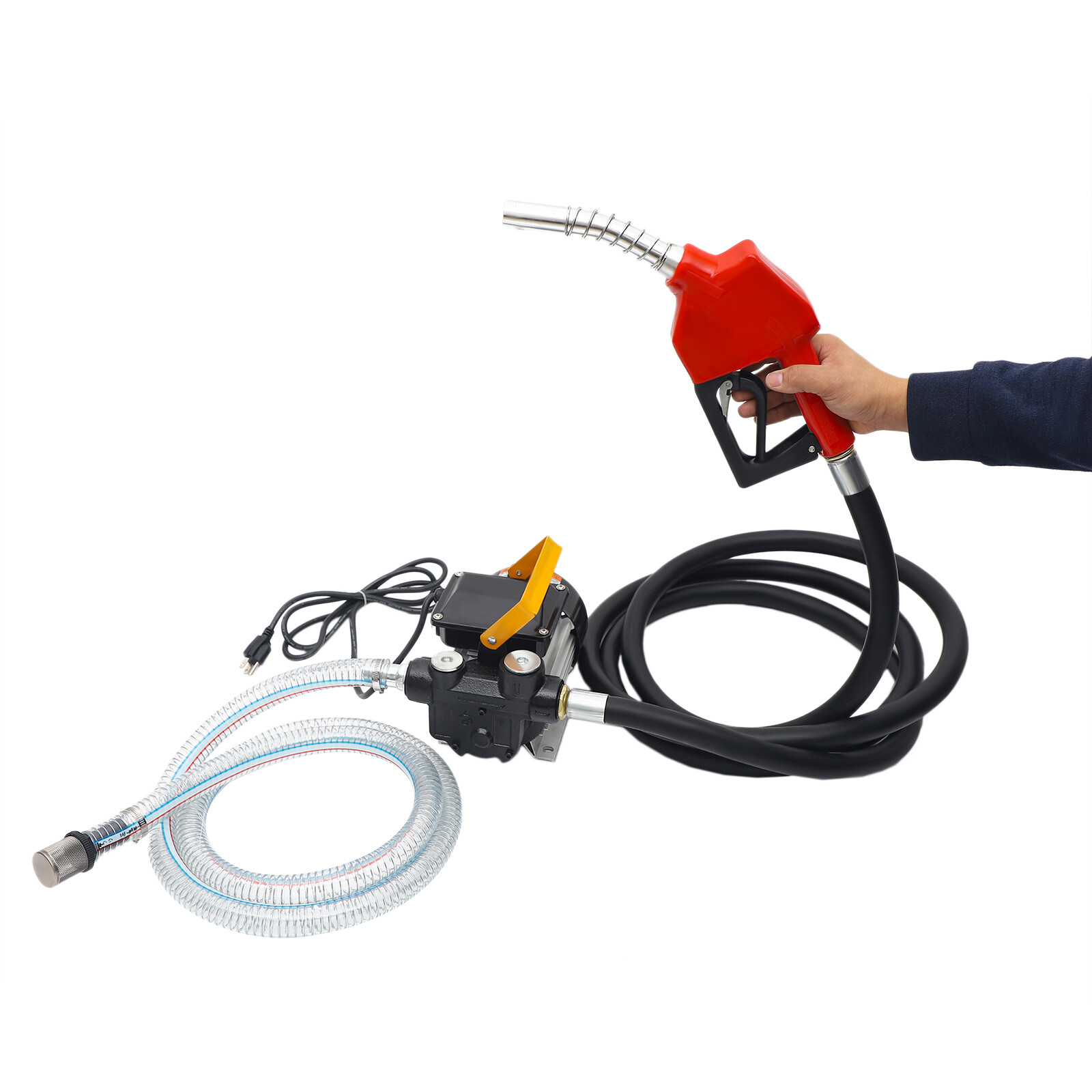 110V Electric Oil Fuel Diesel Gas Transfer Pump W/Meter Hose with Nozzle 550W
