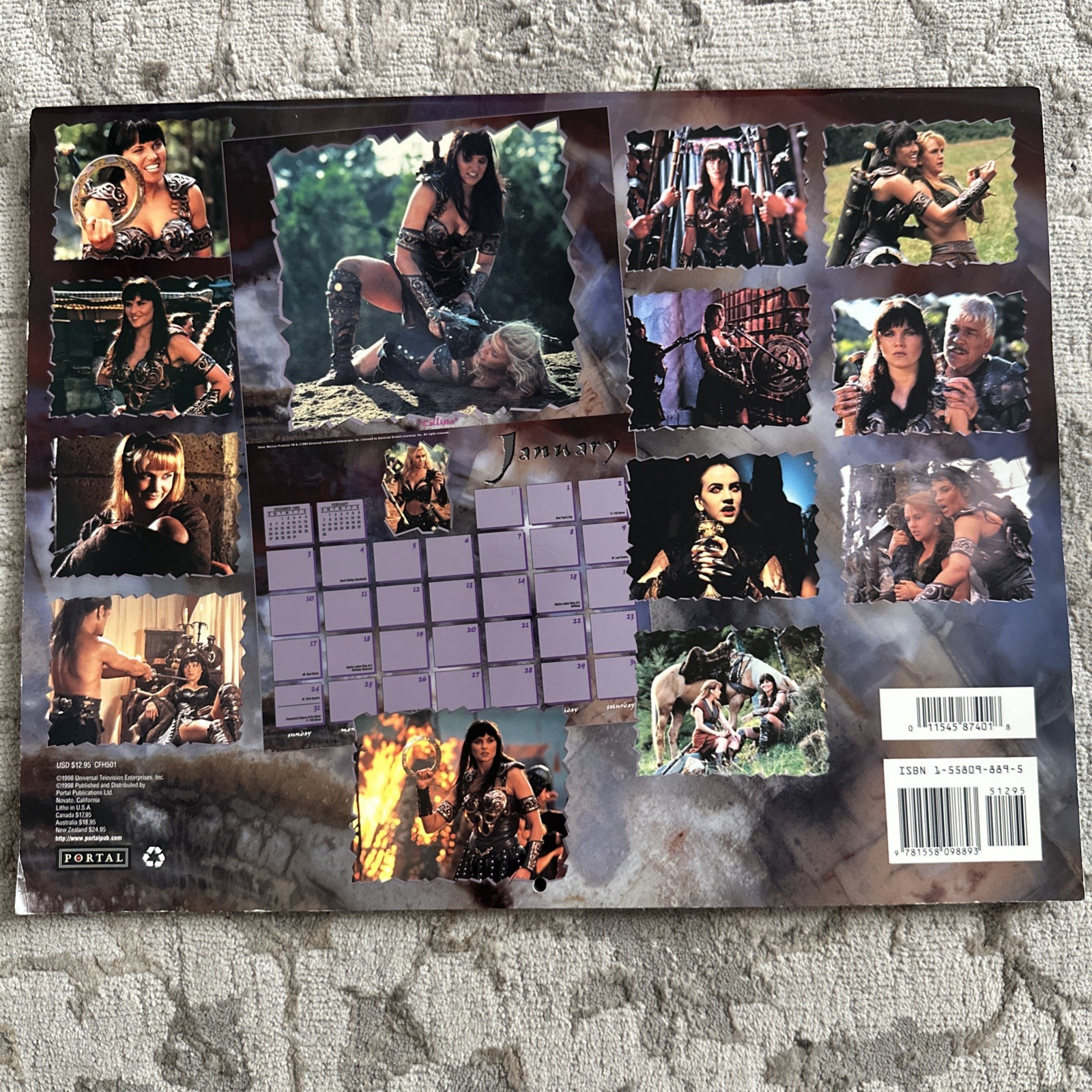 LOT X 3 - Xena Warrior Princess - Calendars 1999, 2000 and 2001 - Never used!