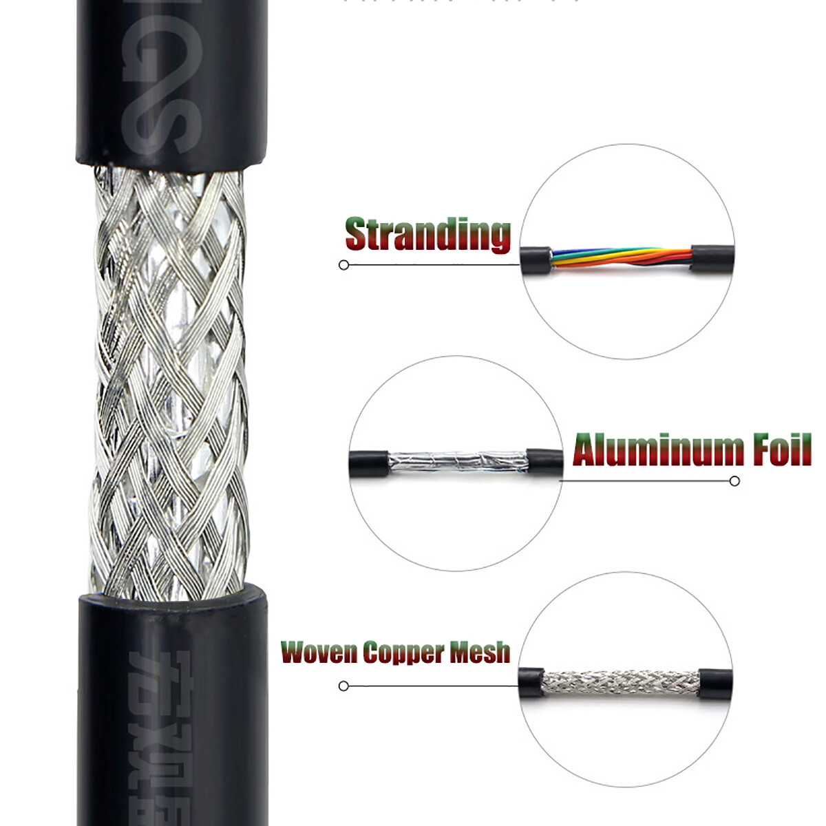 UL2464 Multi-Core Shielded Wire Cable Tinned Copper 22AWG 24AWG 26AWG