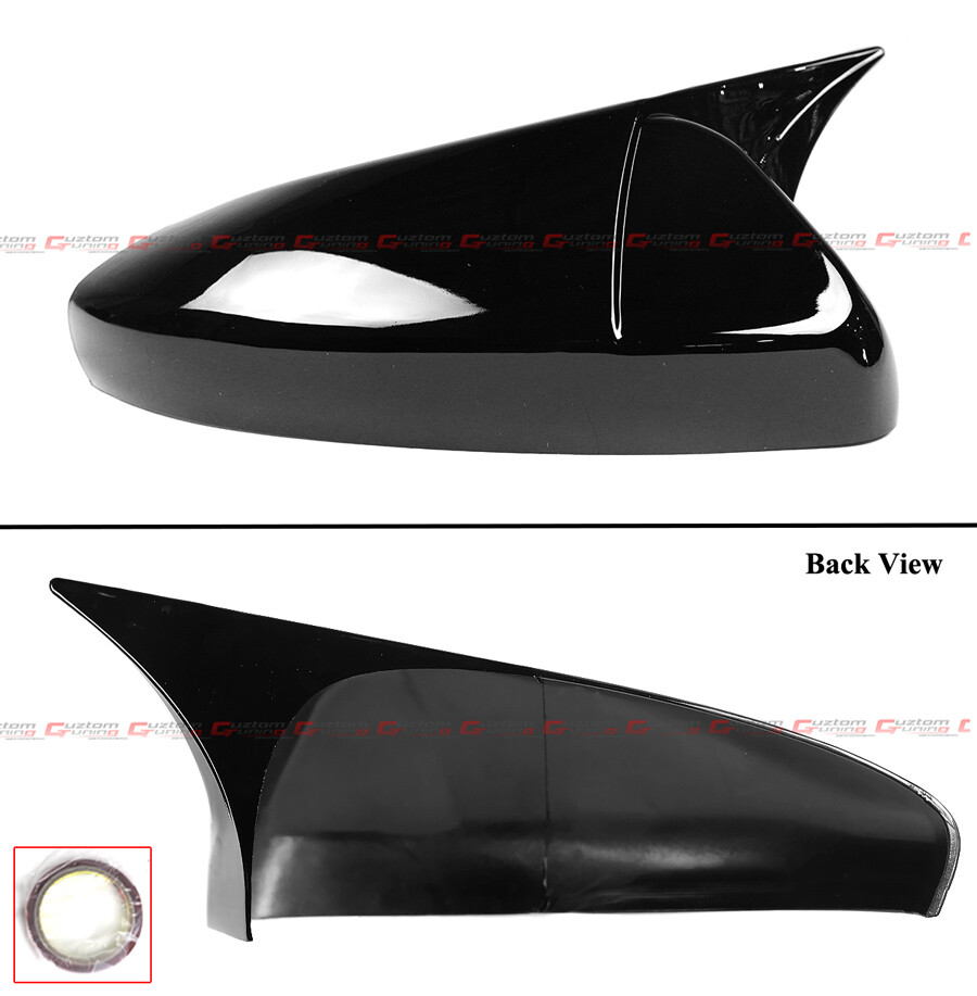 FOR 2018-2022 ACCORD M STYLE GLOSS BLACK SIDE MIRROR COVER CAP OVERLAY W/O LIGHT