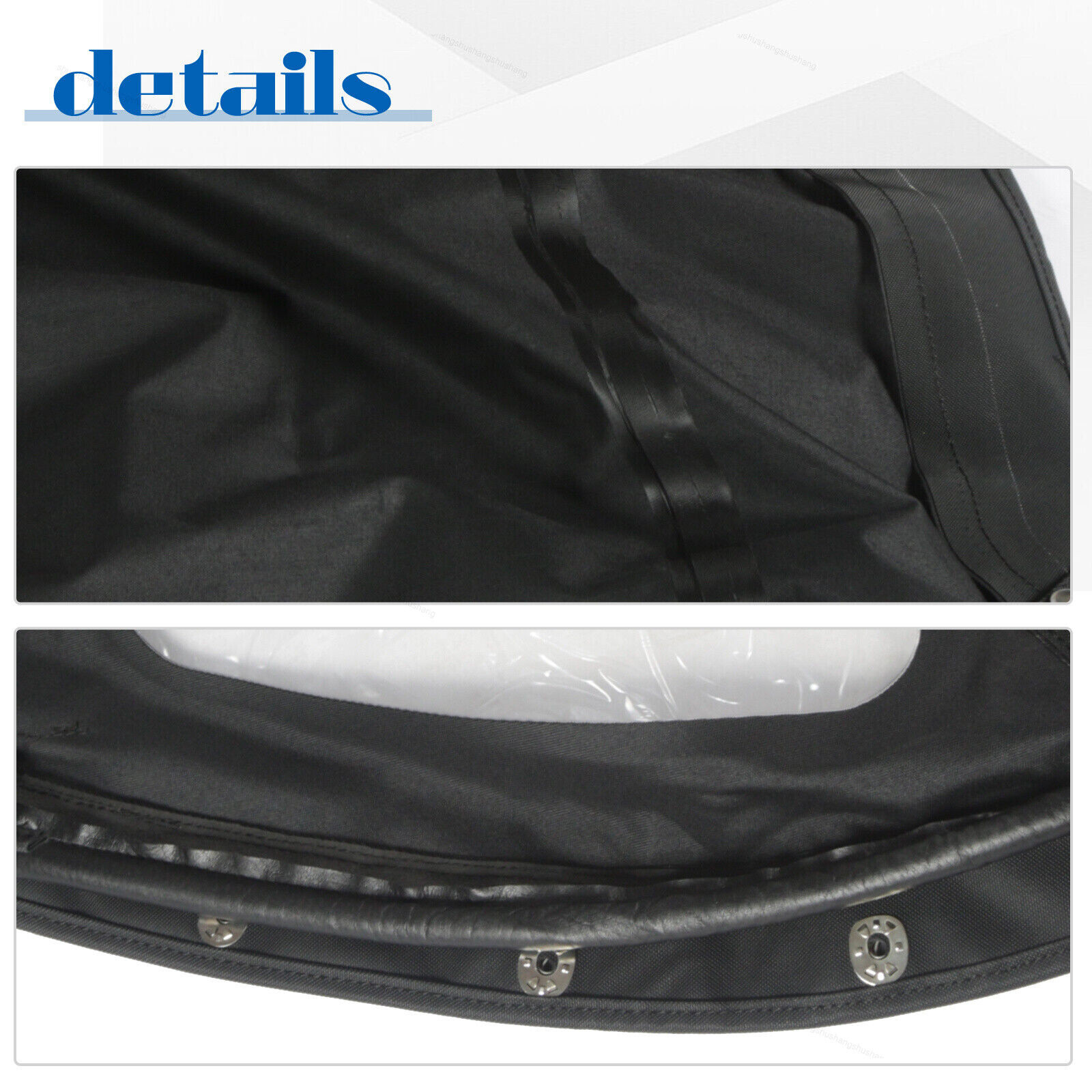 Fits 1971-1979 1980 MG MGB w/ 3Pcs Plastic Windows Soft Top Convertible Black