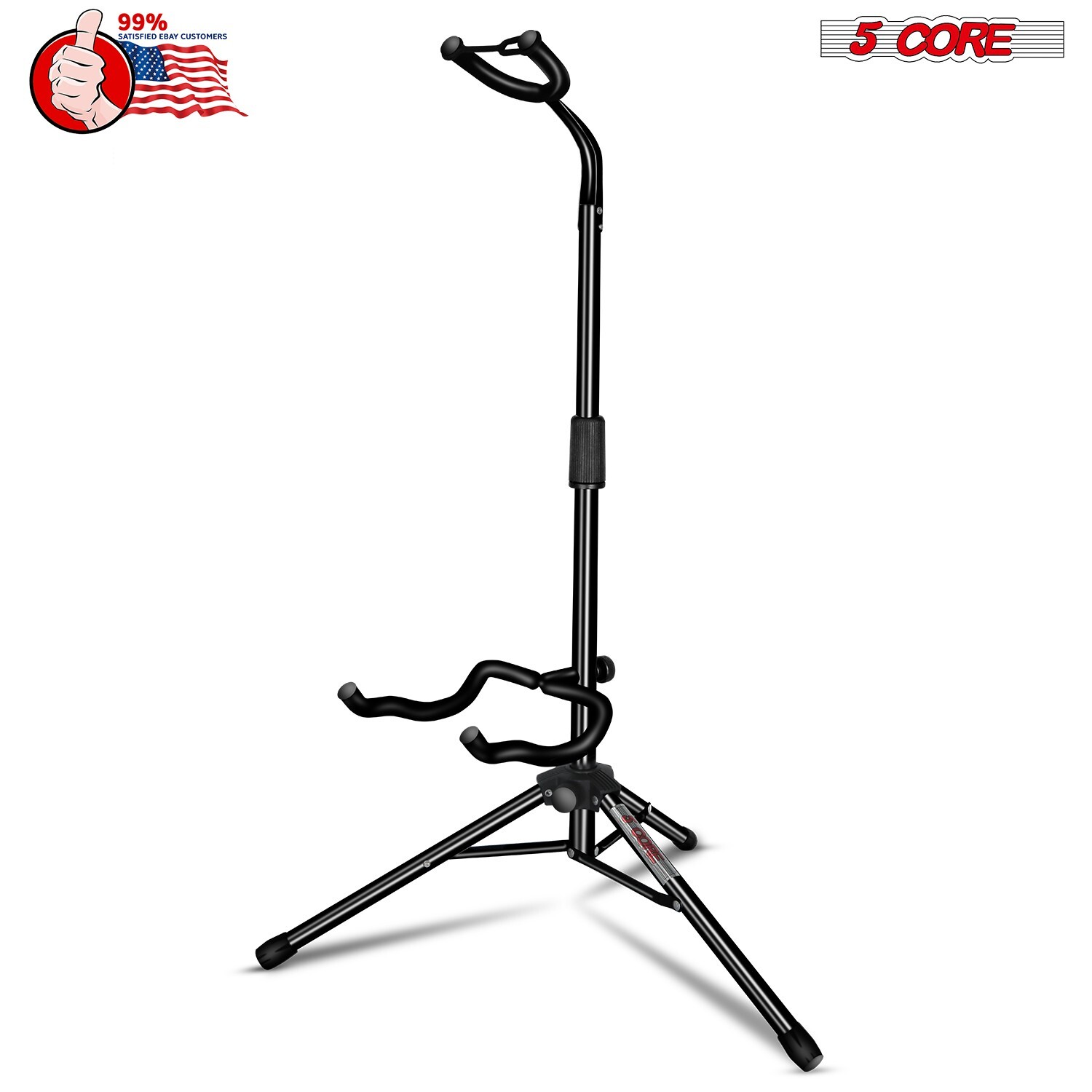 5Core Guitar Stand Floor Heavy Duty Adjustable Acoustic Electric Guitars Holder