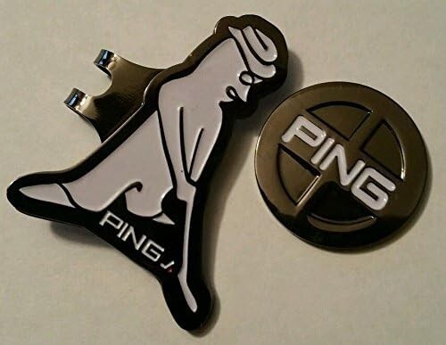 Ping Brand Pingman Hat Clip and Ball Marker Black and White - Special Buy !