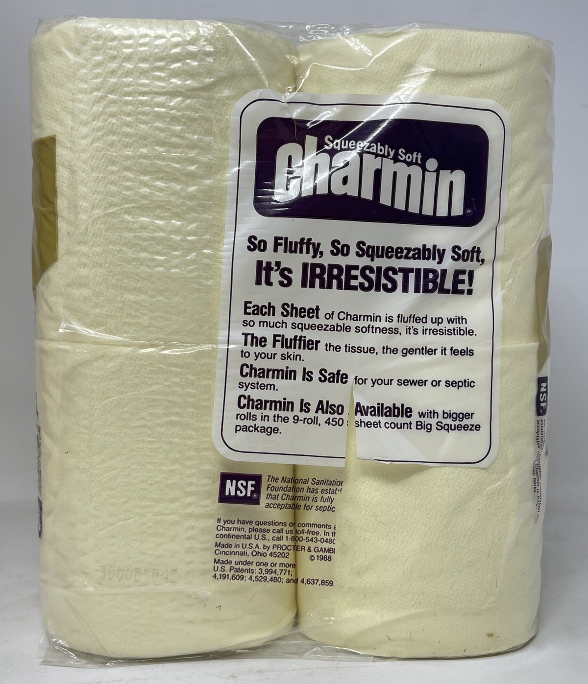 Vintage Charmin Squeezable Soft Toilet Paper Bath Tissue Movie Prop 1980s Yellow