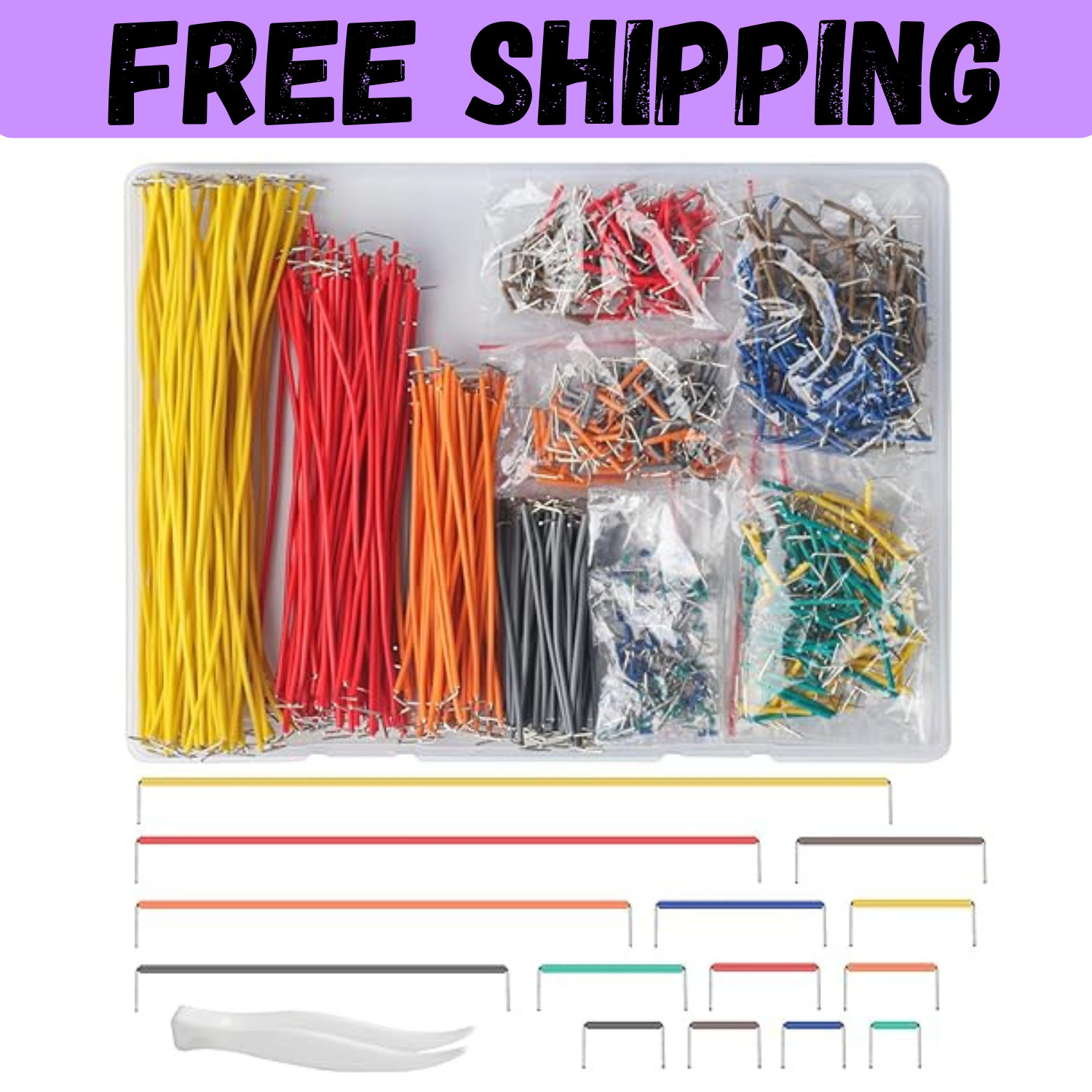 840 Pcs Breadboard Jumper Wires Kit, PCB Breadboard Jumper Wire Cables, Solde...