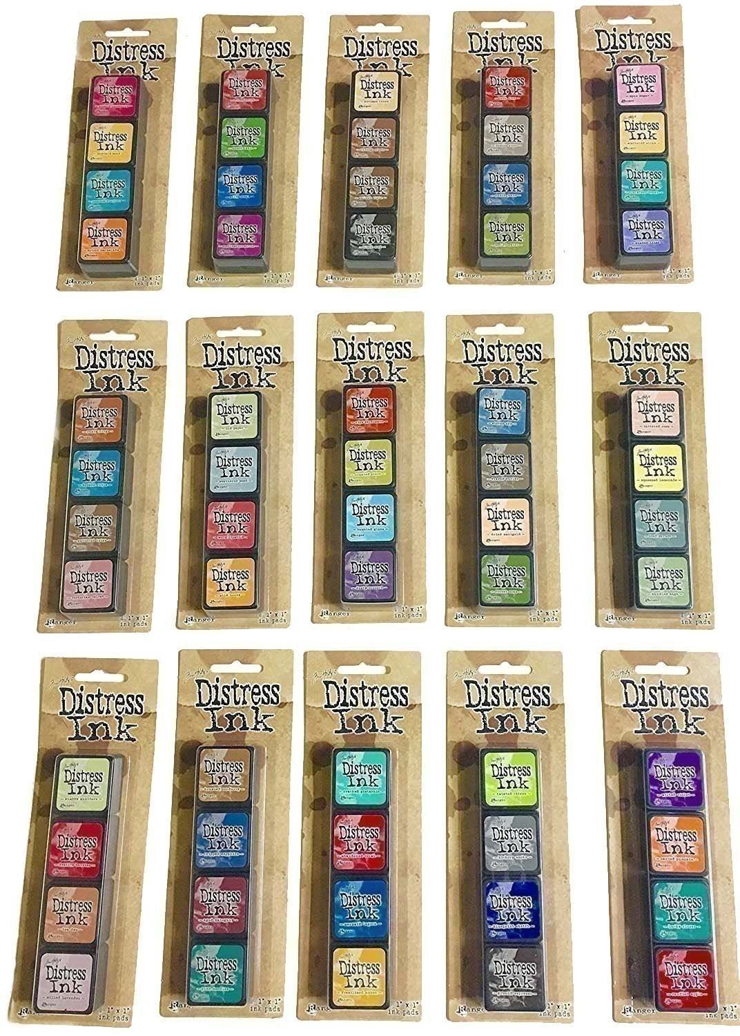 Ranger Tim Holtz Distress Mini Ink Pad Kits - #1-15, Super Bundle of all 60...