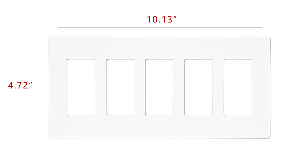 Unbreakable Screwless Decora Wall Plate Outlet / Switch Cover 1-5 Gang White UL