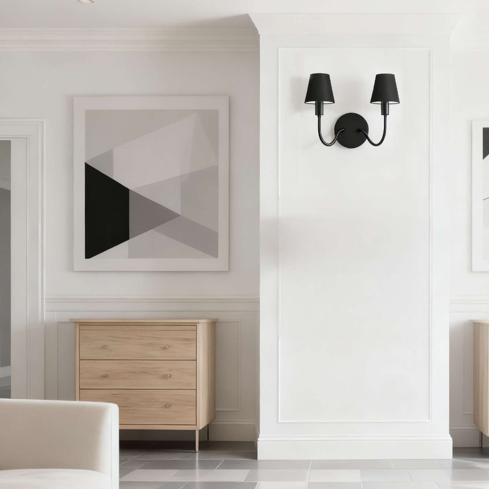 Set of 6 Black Clip-On Chandelier Lamp Shades for E12 Bulbs, Mini Fabric Shades