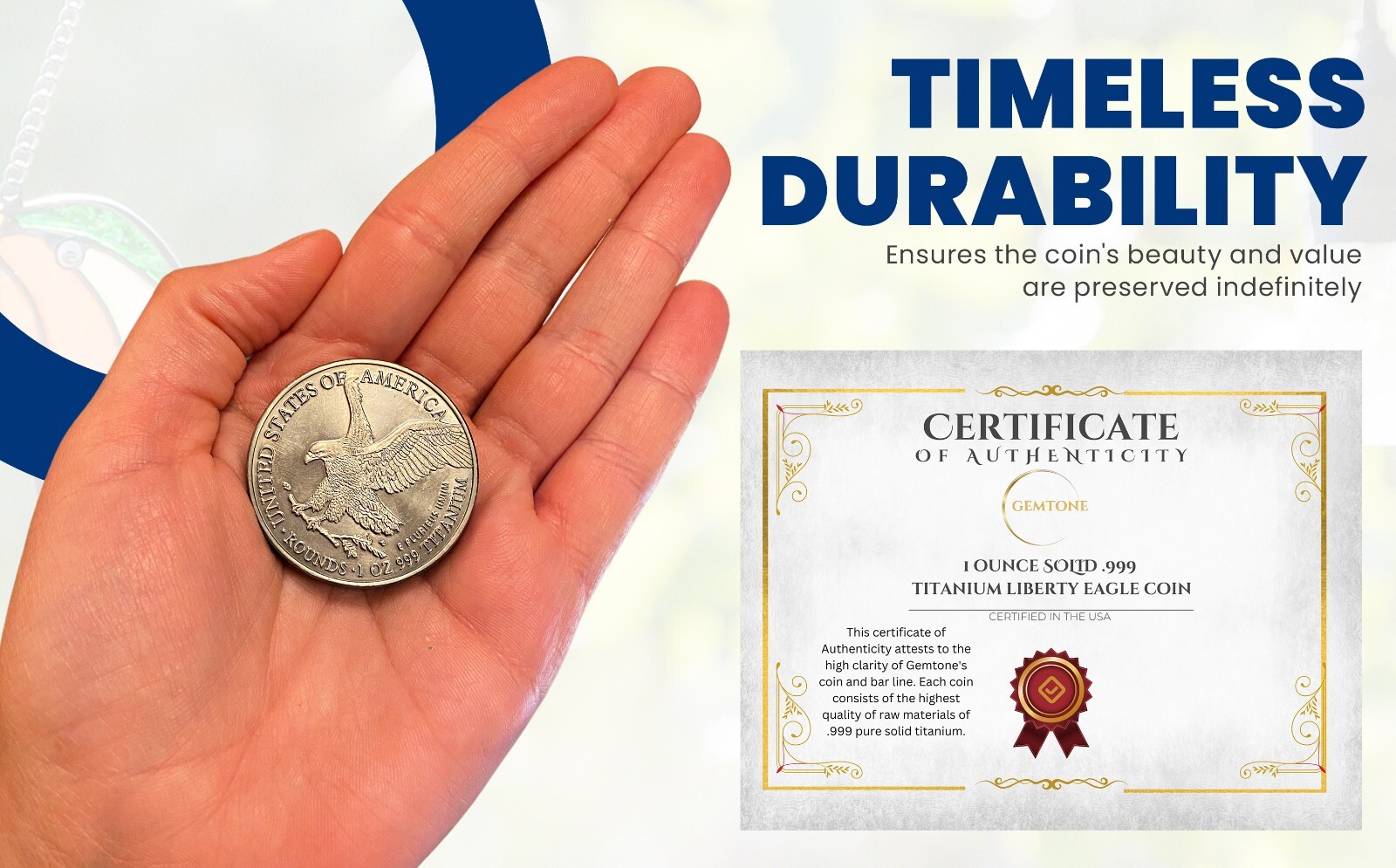 2023 American Eagle Liberty Walking Coin TROY OUNCE OZ .999 Pure TITANIUM Round