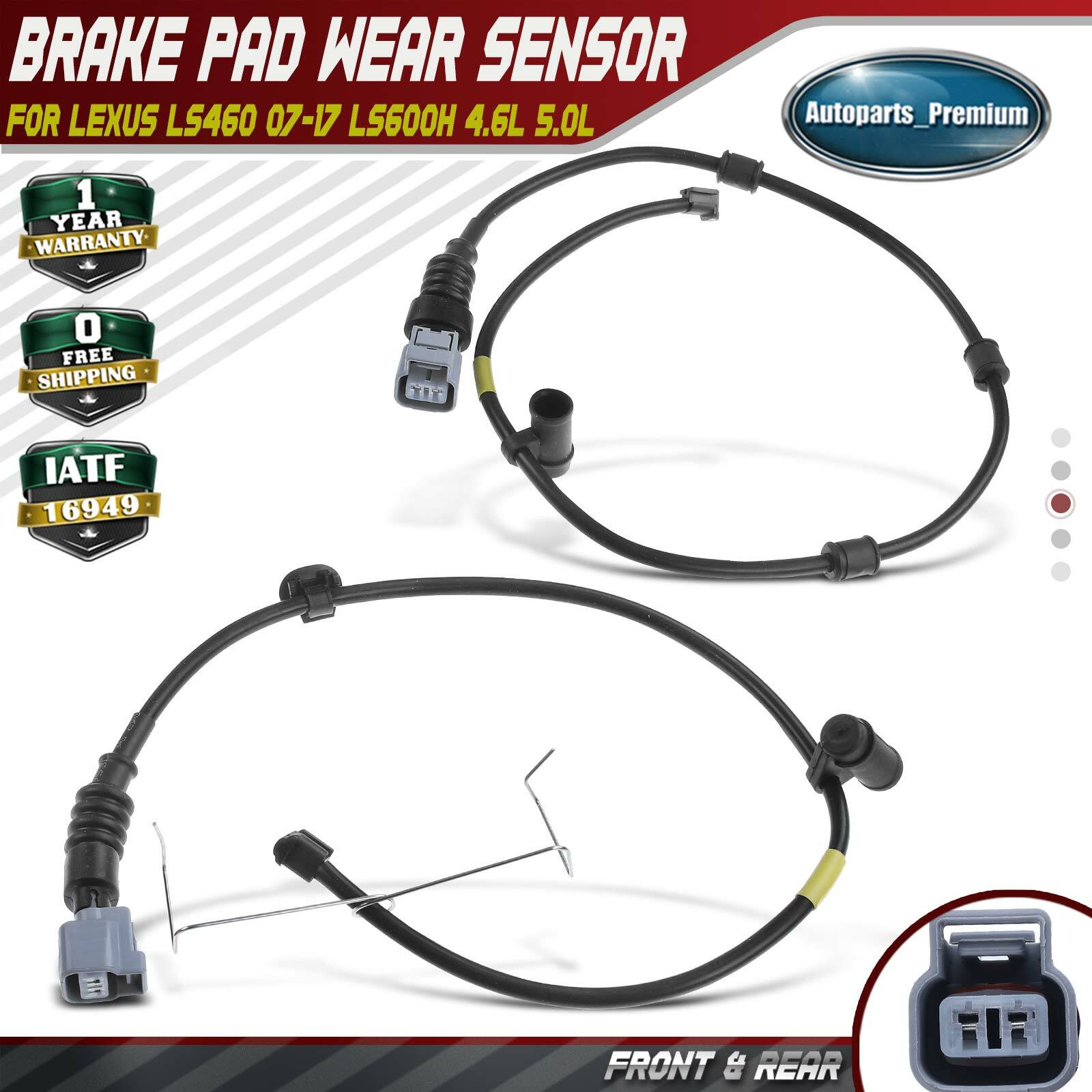 2x Front & Rear Brake Pad Wear Sensor for Lexus LS460 2007-2017 LS600h 4.6L 5.0L