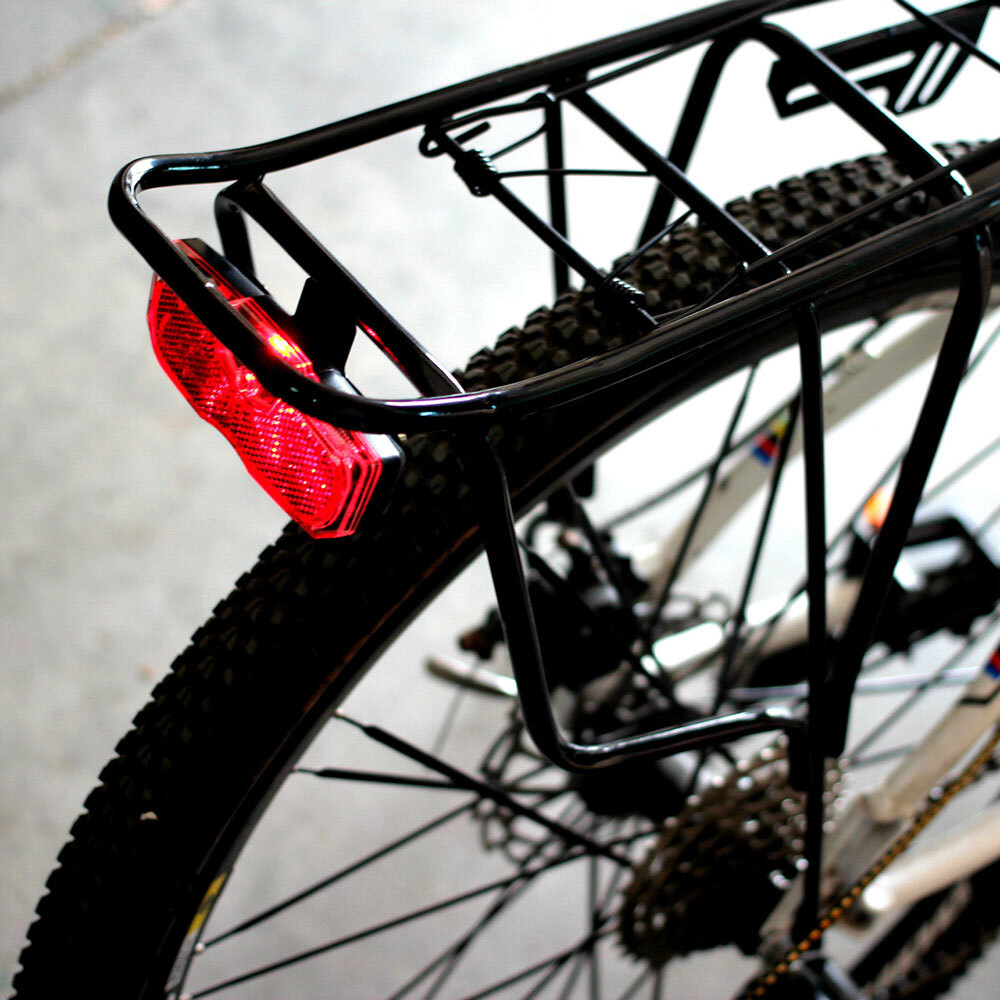 Cycling Bicycle Rear Reflector LED Tail Light Fit For Luggage Rack Acces Bike ++