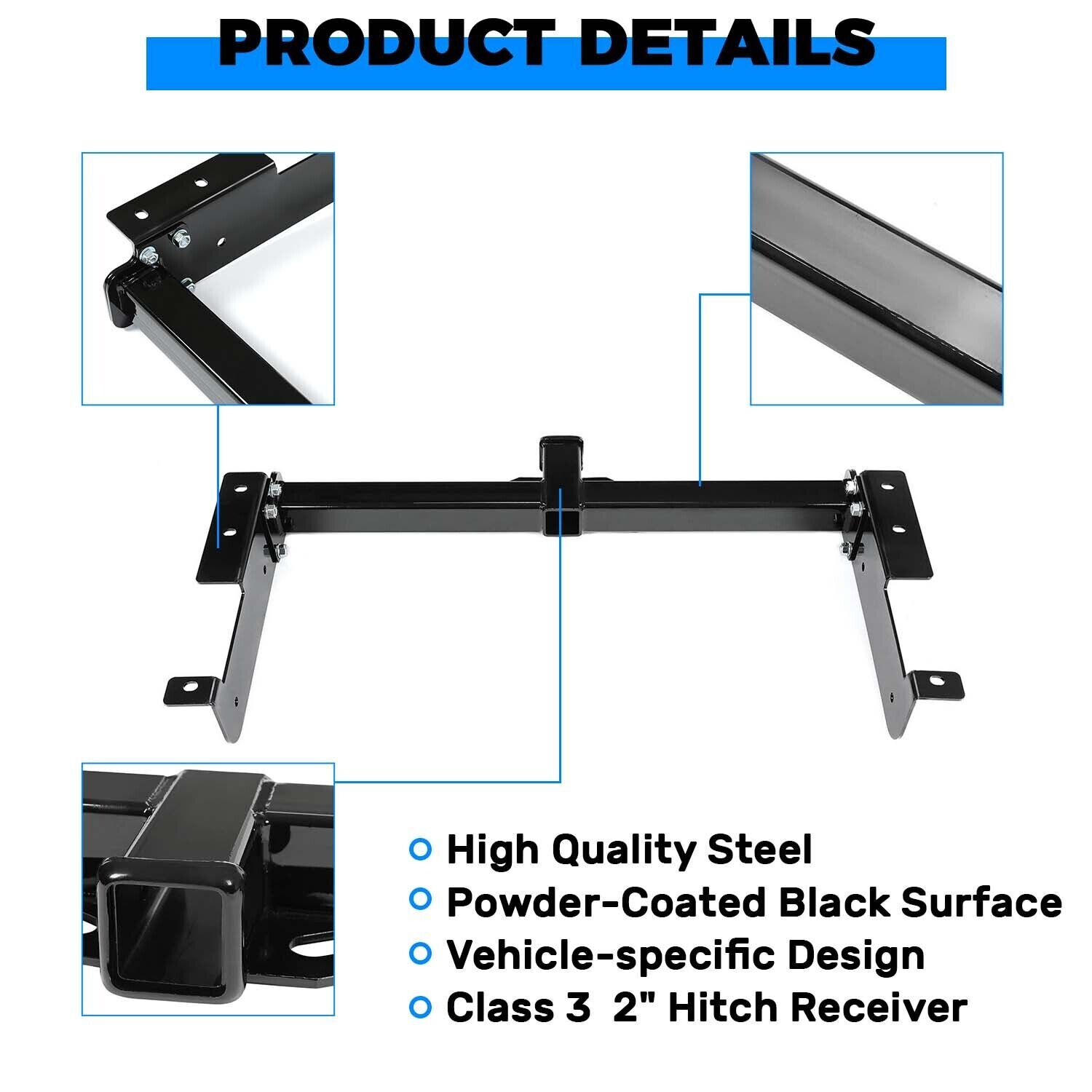 Trailer Tow Hitch Class 3 For 1996-2024 Chevy Express GMC Savana 1500 2500 3500