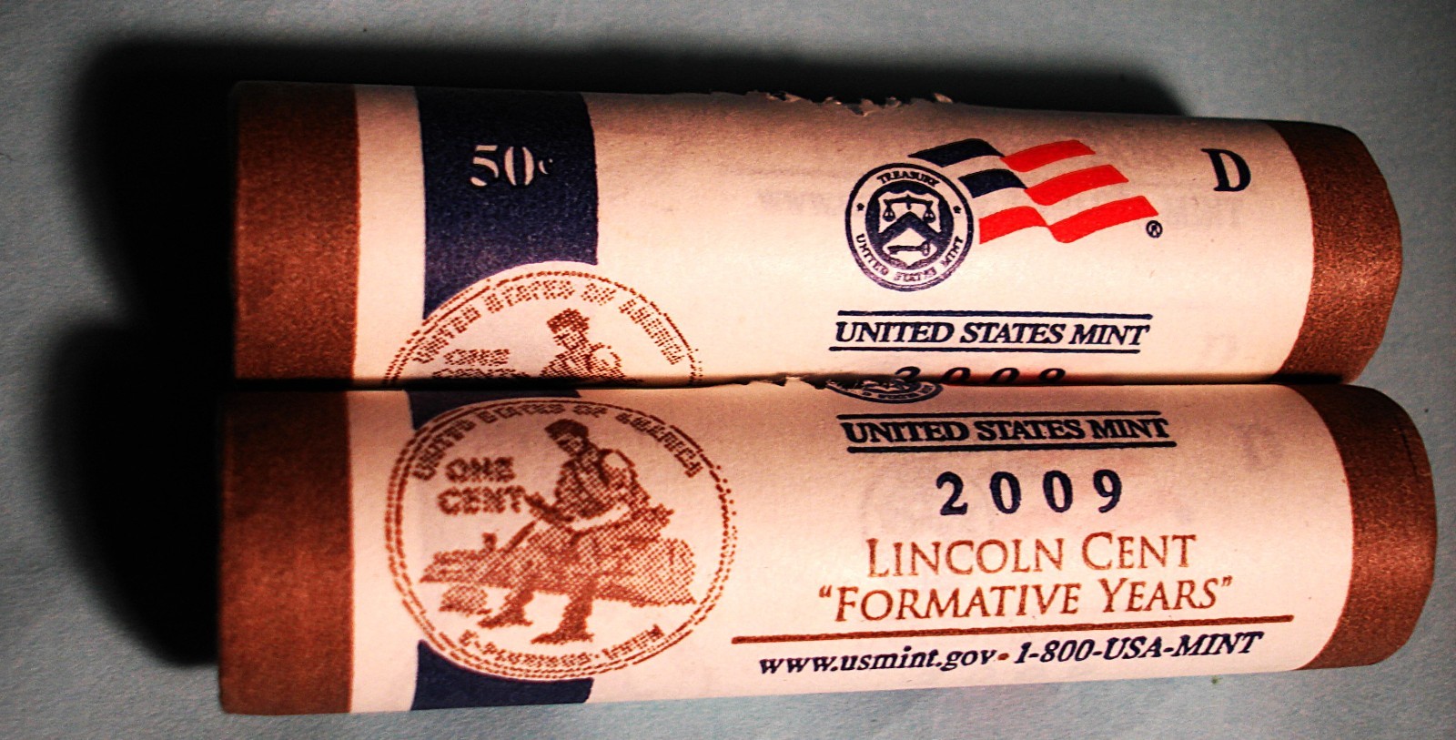 TWO (2) BU U.S. MINT Rolls LP2 2009-D FORM. YEARS 1¢ CENTS