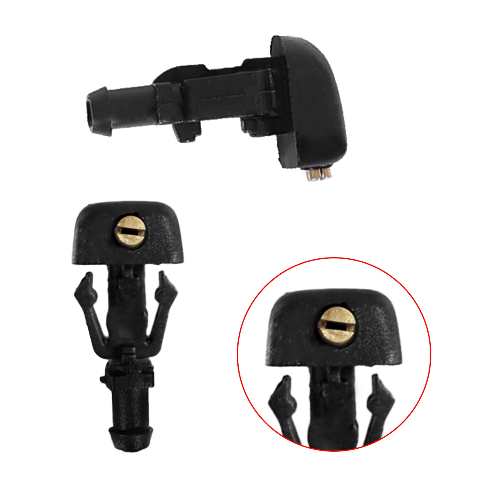 Universal Car Windshield Wiper Washer Squirter Nozzle Spray Jet Kit Fluid Hose U