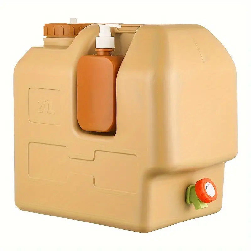 20L Water Container with Spigot and Soap Dispenser Portable Camping Water Jug US