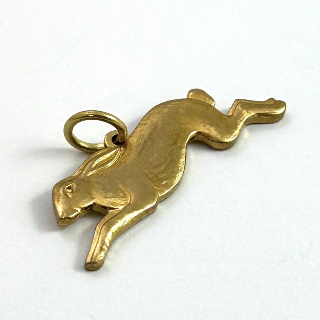 Vintage Rabbit Charm Lot Running Rabbit Necklace Pendant Brass Jewelry- As Is