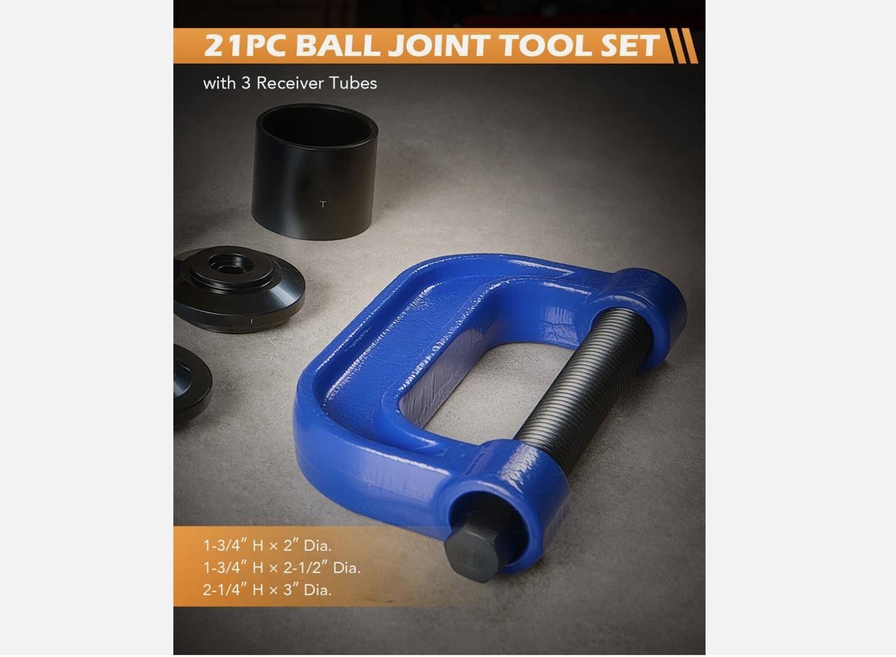 21PC C-PRESS BALL JOINT MASTER SET SERVICE KIT REMOVER INSTALLER 2 4 WD AUTO