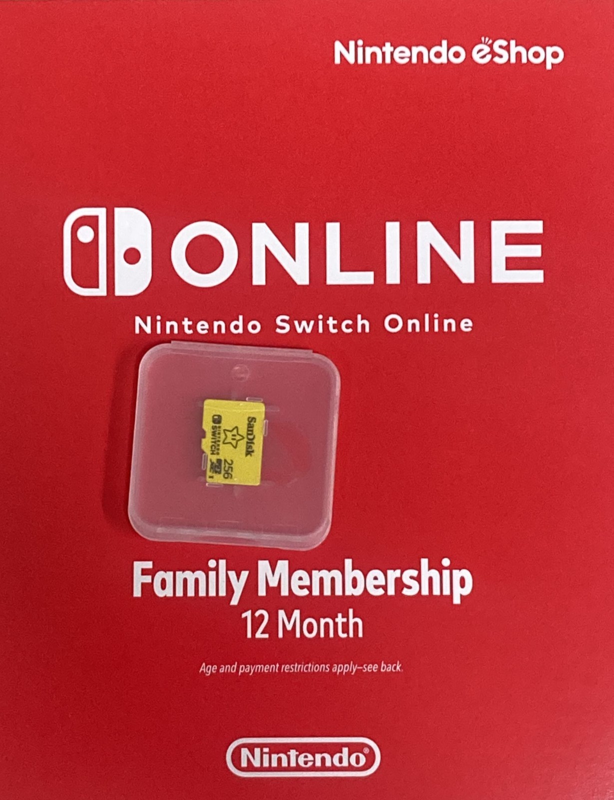 Sandisk 256gb Micro SD Card for Nintendo Switch with Family Membership 12 Months