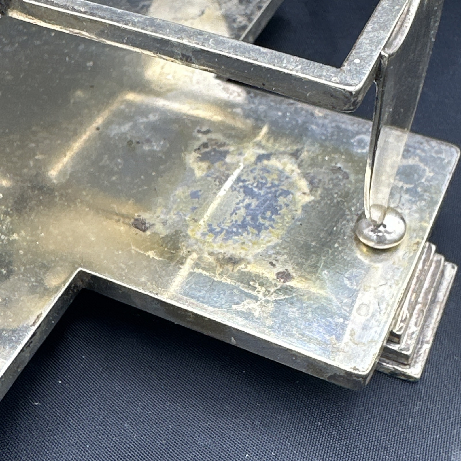 Footed 19th century silverplated cruet (maybe) Charles Ellis & Co w/ 3 Bottles