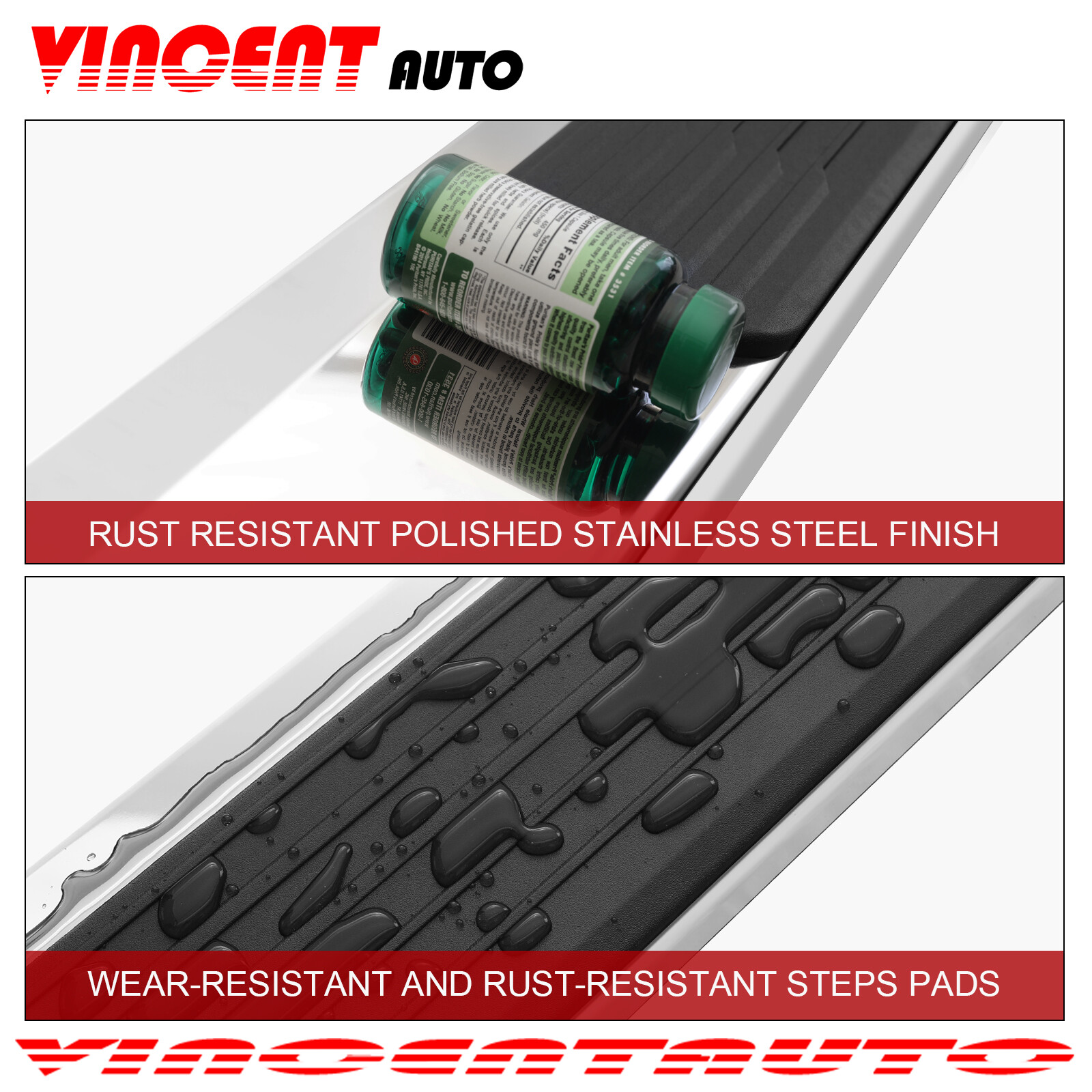 For 19-24 Silverado/Sierra 1500 Crew Cab 6" Step Nerf Bar Running Board S/S S