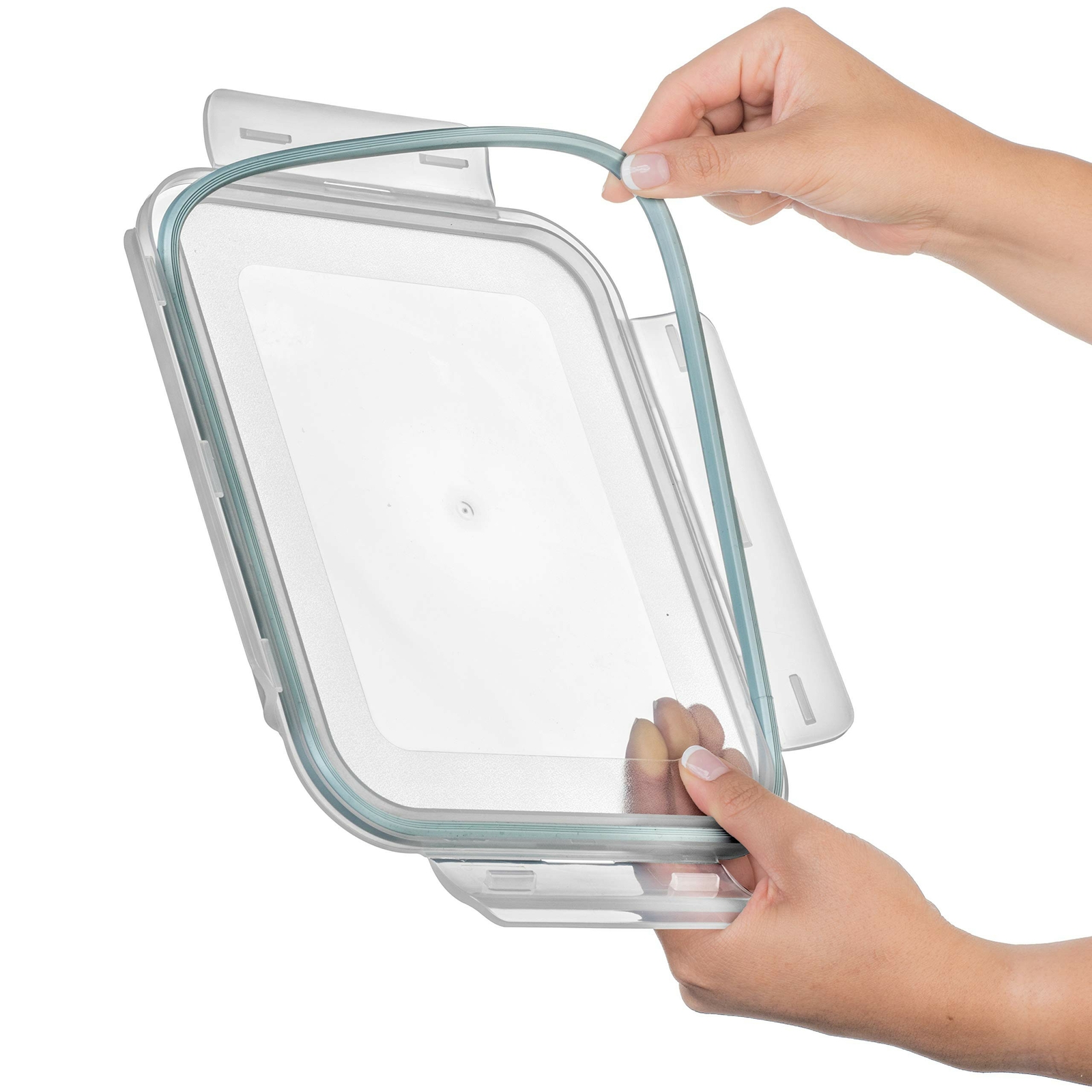 14 Cup/ 112 oz LARGE Glass Food Storage Container with Locking Lid. Ideal for...