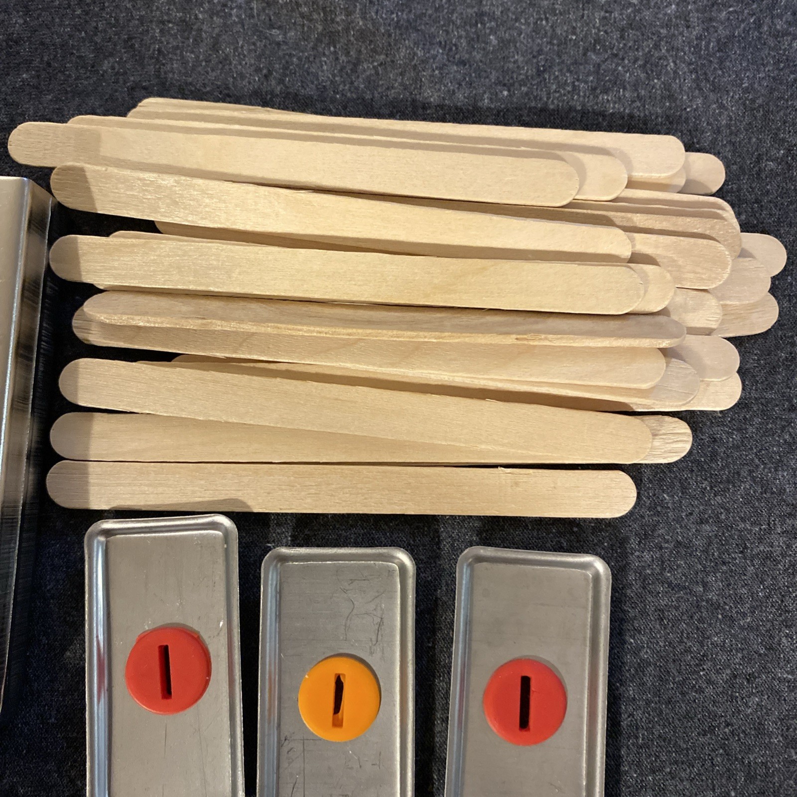 Metal Popsicle Mold Set of 6 Stainless Steel Molds & Lids NO HOLDER Extra Parts