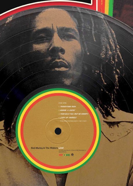 Bob Marley Laser Etched Black Vinyl Record Reproduction Signed LP Display 2